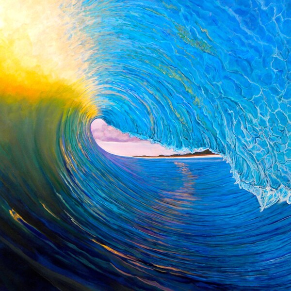 Surf Art/ Wave Painting/ IN THE VAULT 24" x 36" Giclee on Canvas Print/ Fine Art Original/Surf Painting