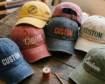 Embroidered Personalized Cap for Men and Women, Custom Dad Hat with Text Logo, Father's Day Gift, Vintage Baseball Hat, Everyday Casual Cap