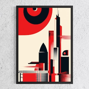 Bauhaus Style London Travel Poster Moholy-Nagy Graphical Art Print