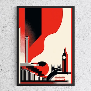 London Bauhaus Travel Poster László Moholy-Nagy Style Graphical Art Print