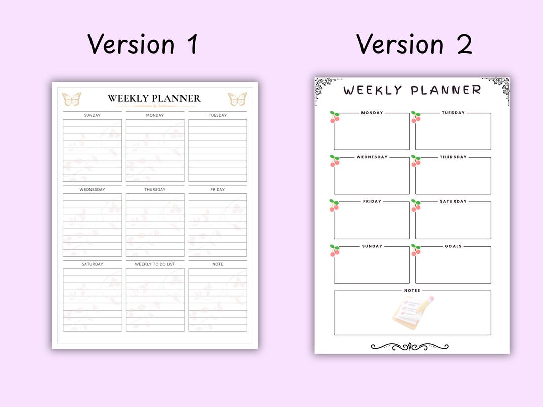 Floral Weekly Planner Printable | Minimalist Organizer (A4/A5/US Letter ...