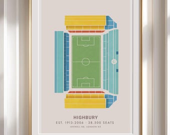 Highbury Stadium Kunstplakat, Bildschirmfoto von geringes Paris, siehe Bilder, rotes Bild, rotes Kunstwerk, 2017 Street