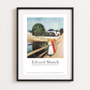 Edvard Munch Wall Art , Exhibition Impressionist Print,  Lithographs Etchings Woodcuts