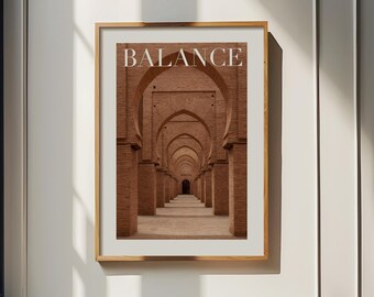 Meditation Wandkunst, marokkanische Arches Fine Art Fotografie Druck, minimalistisches Studio Dekor