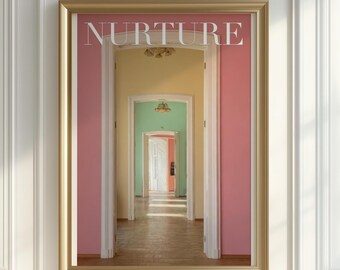 Minimalistischer Torbogen Wandkunst, Nurture Pastel Print, Türposter Art Poster, Gelassenes Wohndekor