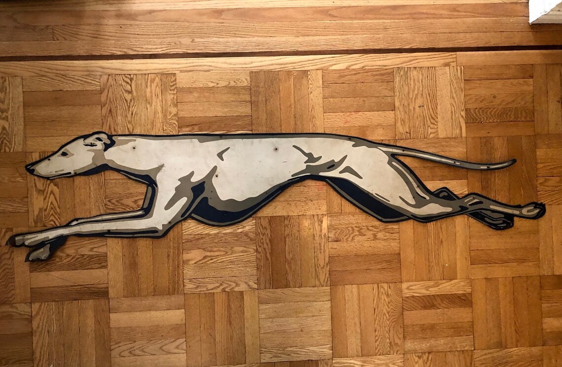 Greyhound Bus Lines Double Sided Sign Dog Depot Silversides Etsy