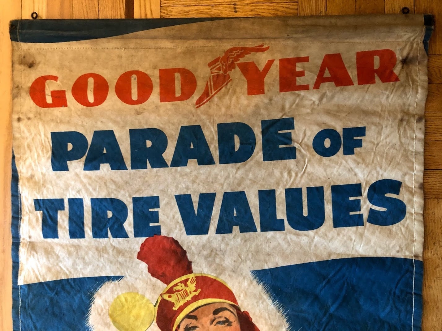 Vintage Goodyear Tire and Rubber Company Advertising Banner