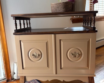 Refinished Solid Wood Console Cabinet – Two Tone Finish