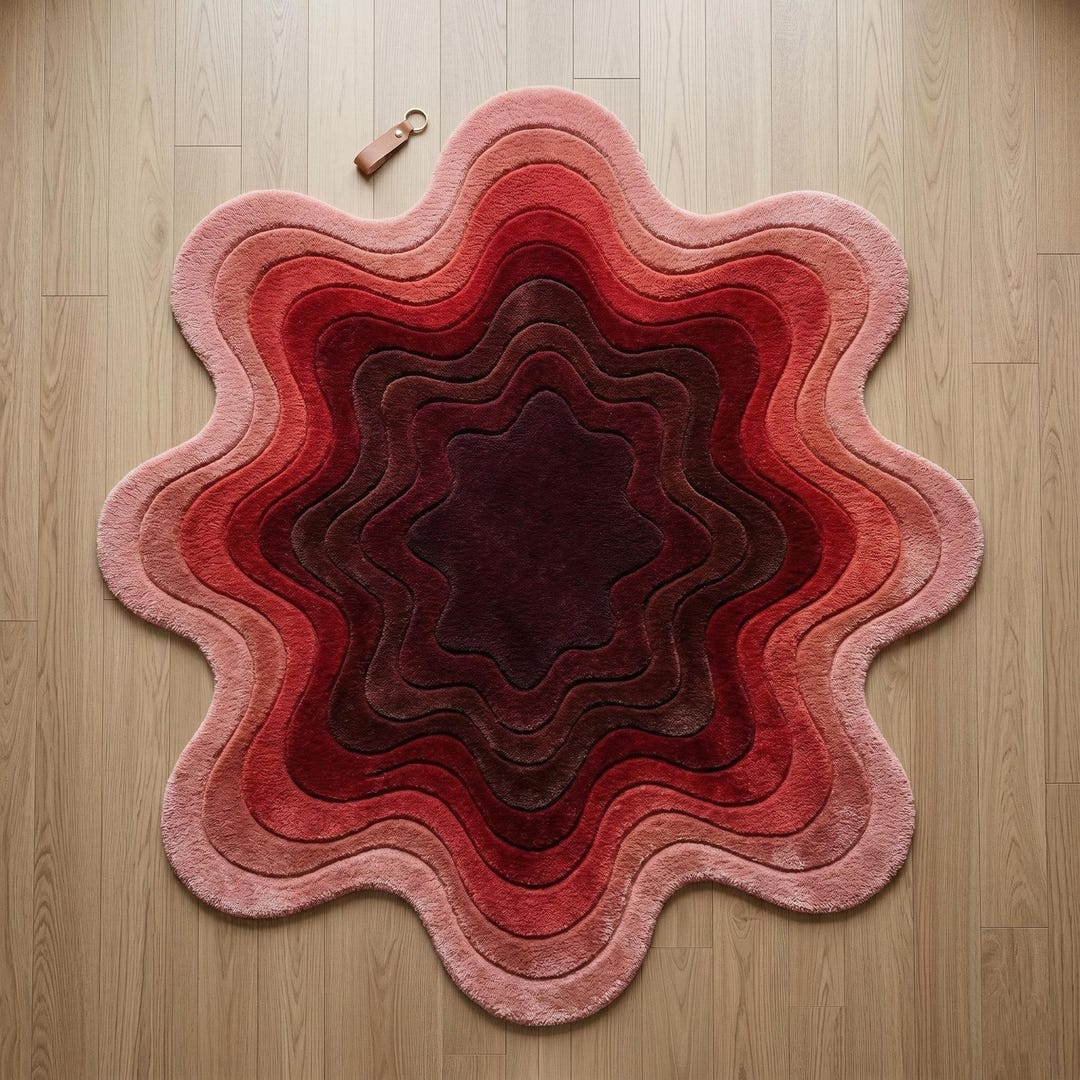 Red Layered Rugs Red Gradient Rug Hand Tufted Wool Carpet Sculpted Layered Designer Rug ...
