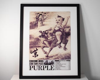 Póster del álbum Purple de Stone Temple Pilots / Póster grunge / Años 90 / Fanart de música alternativa / Impresión hecha por un fan / Diseño original