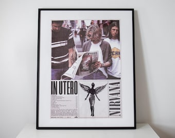 Nirvana - Poster dell'album In Utero / Poster Grunge / Anni '90 / Fanart di musica alternativa / Stampa realizzata da un fan / Design originale