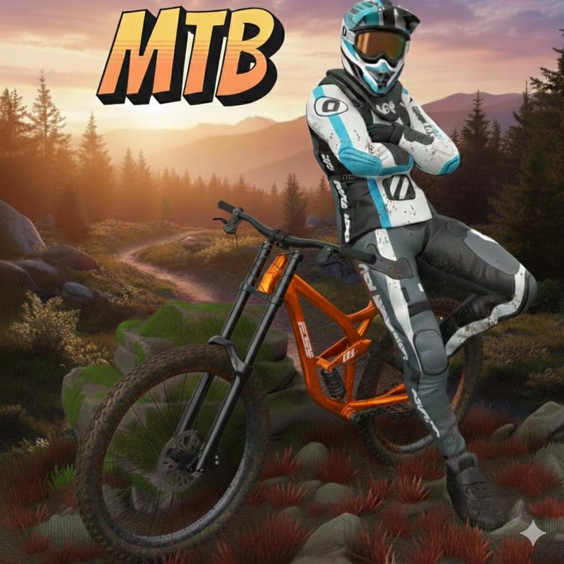 STL File: Rider Figurine - Downhill & DH Mountain Bike - High-Precision 3D Model for Resin Printing - Cycling Diorama with Base image 14