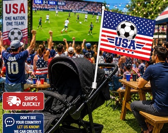 World Cup Inspired Soccer Stroller Flag | FIFA Ready Fan Flag | USA Mexico Argentina Brasil Colombia Flags