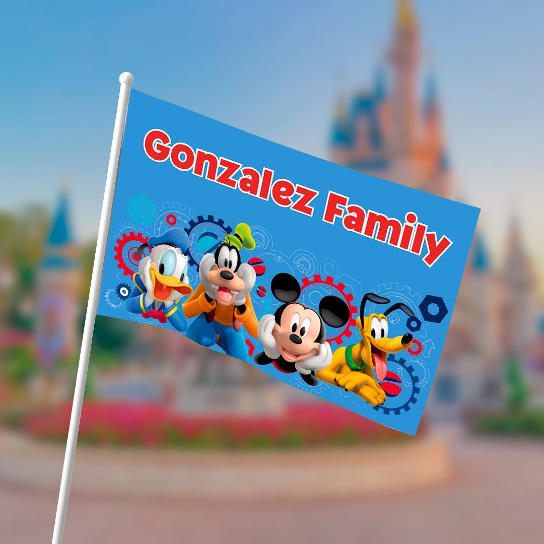 Personalized Mickey and Friends Stroller Flag – Custom Disney Family ...