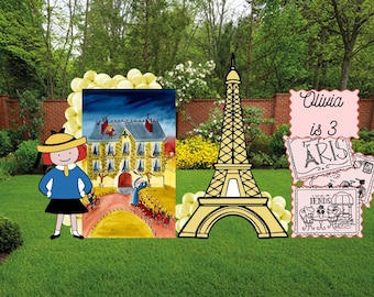 Personalized Paris Themed Birthday Backdrop and Prop, Little Parisian Adventure Party, French Schoolgirl Party Decorations