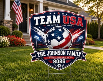 Fifa Inspired Soccer Yard Sign Cutout | FIFA World Cup Lawn Decor | Patriotic Soccer Yard Sign