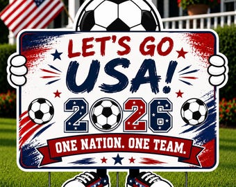 World Cup 2026 Yard Sign | Soccer Watch Party Decorations | USA Canada Mexico Brazil Argentina Spain France Italy England Portugal Colombia
