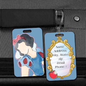 Personalized Snow White Luggage Tag | Custom Disney Cruise Bag Tag | Snow White Suitcase Identifier | Acrylic Travel Tag