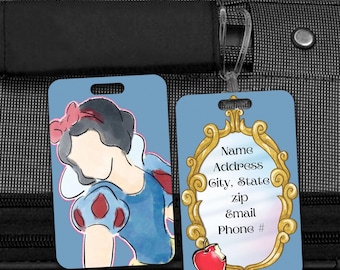Personalized Snow White Luggage Tag | Custom Disney Cruise Bag Tag | Snow White Suitcase Identifier | Acrylic Travel Tag