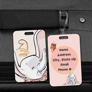 Personalized Dumbo Luggage Tag | Custom Disney Cruise Bag Tag | Dumbo Suitcase Identifier | Acrylic Travel Tag