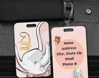 Personalized Dumbo Luggage Tag | Custom Disney Cruise Bag Tag | Dumbo Suitcase Identifier | Acrylic Travel Tag