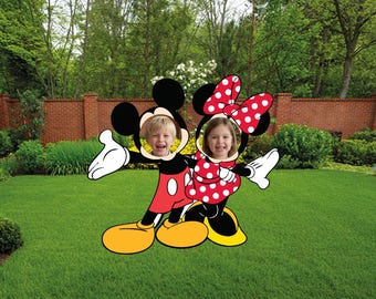 Mickey & Minnie Photo Prop | Birthday Party Photo Booth | Character Stand In Cutout
