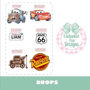 Disney Cars Party Backdrop and Props | Lightning McQueen Mater Decor | Personalized Birthday Set | Cars Theme Party image 5