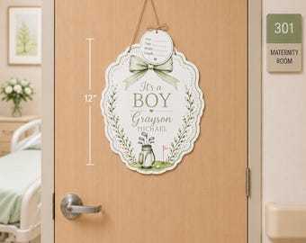 Personalized New Baby Hospital Door Sign, New Baby Hospital Door Sign, Hospital Door Hanger sign