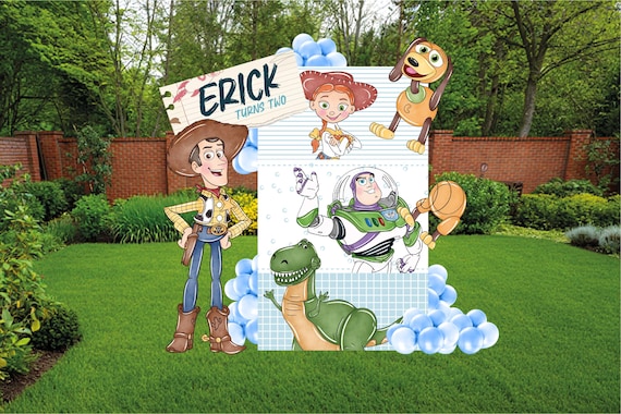 Toy Story Birthday Backdrop | Woody, Jessie, Buzz, Rex Party Decor (4mm Coroplast)