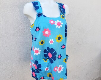 mod daisy print tank vintage 70s 60s