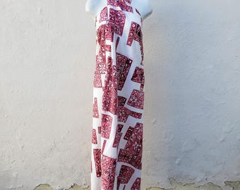 Pareo tipo halter con estampado tiki de Pomare Hawaii