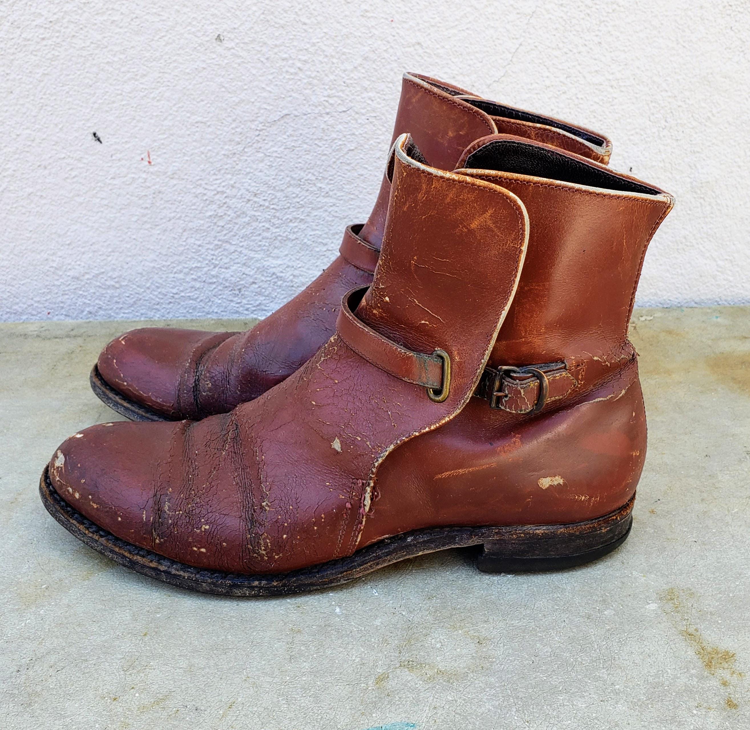 Frye All Leather Zip-up Dress Boots, Vibram Soles, Size 8.5D Frye Solid Men main image 4