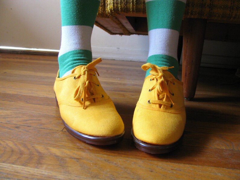 Vintage 80s Crayons shoes in bright yellow Etsy