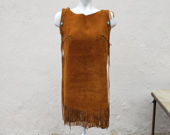 suede fringe mini dress