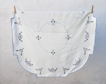 hand embroidered tablecloth with edging