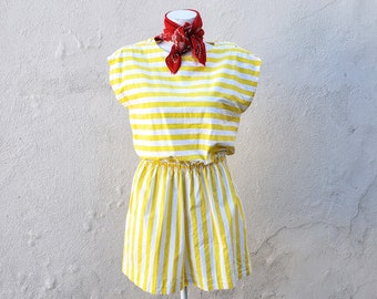 EV Ltd striped romper vintage 80s