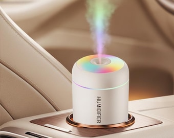Portable 180ml Aroma Diffuser - Mini Cool Mist Humidifier for Car & Office - Quiet Essential Oil Purifier with Night Light - USB Powered