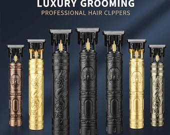 Professional Vintage Cordless Hair Clipper: Portable Electric Trimmer, USB Fast Charging Shaver, Precision Barber & Hairdressing Kit.