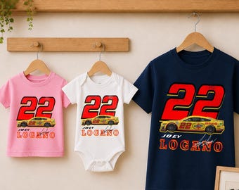Joey Logano Racing Family Shirt, NASCAR Kid Tee, Baby Bodysuit, Racing Fan Gift