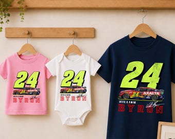 William Byron #24 NASCAR Racing Baby Bodysuit, Kids Shirt Gift