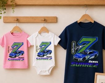 Daniel Suarez Racing Family Tee, NASCAR Kids Shirt, Baby Bodysuit