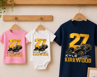 Kyle Kirkwood Racing Shirt, Family Racing Tee, IndyCar Kid Shirt, Baby Bodysuit