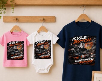 Kyle Busch NASCAR Family Shirt, Racing Kid Tee, Baby Bodysuit, Rowdy Fan Gift