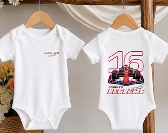 Charles Leclerc 16 Baby Bodysuit | Scuderia Ferrari Racing Fan Apparel