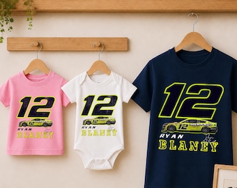 Ryan Blaney Racing Shirt, Family NASCAR Tee, Kid Shirt, Baby Bodysuit Fan Gift