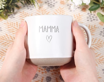 Personalized Ceramic Mug: Laser Engraved Design,Custom Pottery Coffee Mug for Mom/Dad/Husband, Mug Engraved Gift, Custom Gifts Ideas.