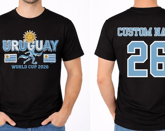 Uruguay World Cup 2026 Shirts,FIFA 2026 Soccer Fan Jersey,Uruguay National Team Shirts,2026 World Cup Host Cities Back Print,Soccer Gift