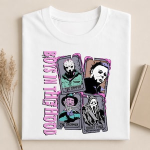 Funny Horror Movie Character Shirt,Creepy Cute Blue Graphic Tee,Boys In The Hood Halloween Tee,Sarcastic Horror Fan Gift,Slime Aesthetic Top