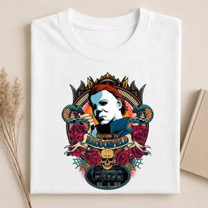 Welcome To Haddonfield Shirts, Horror Movie Graphic Tees, Halloween Slasher T-Shirt, Spooky Season Vintage Shirts, Scary Movie Gift Shirts