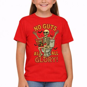 Funny Halloween Skeleton Shirts, Purple Spooky Season Tee, Sarcastic Toilet Humor T-Shirt, Cute Skeleton Reading Shirt, Funny Halloween Gift image 10
